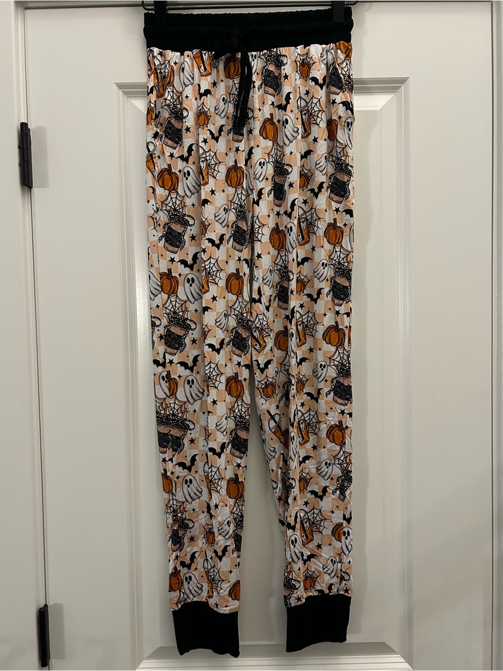 Cozy O Bamboo Halloween Checkered Woman’s Pajama Joggers Sz xs